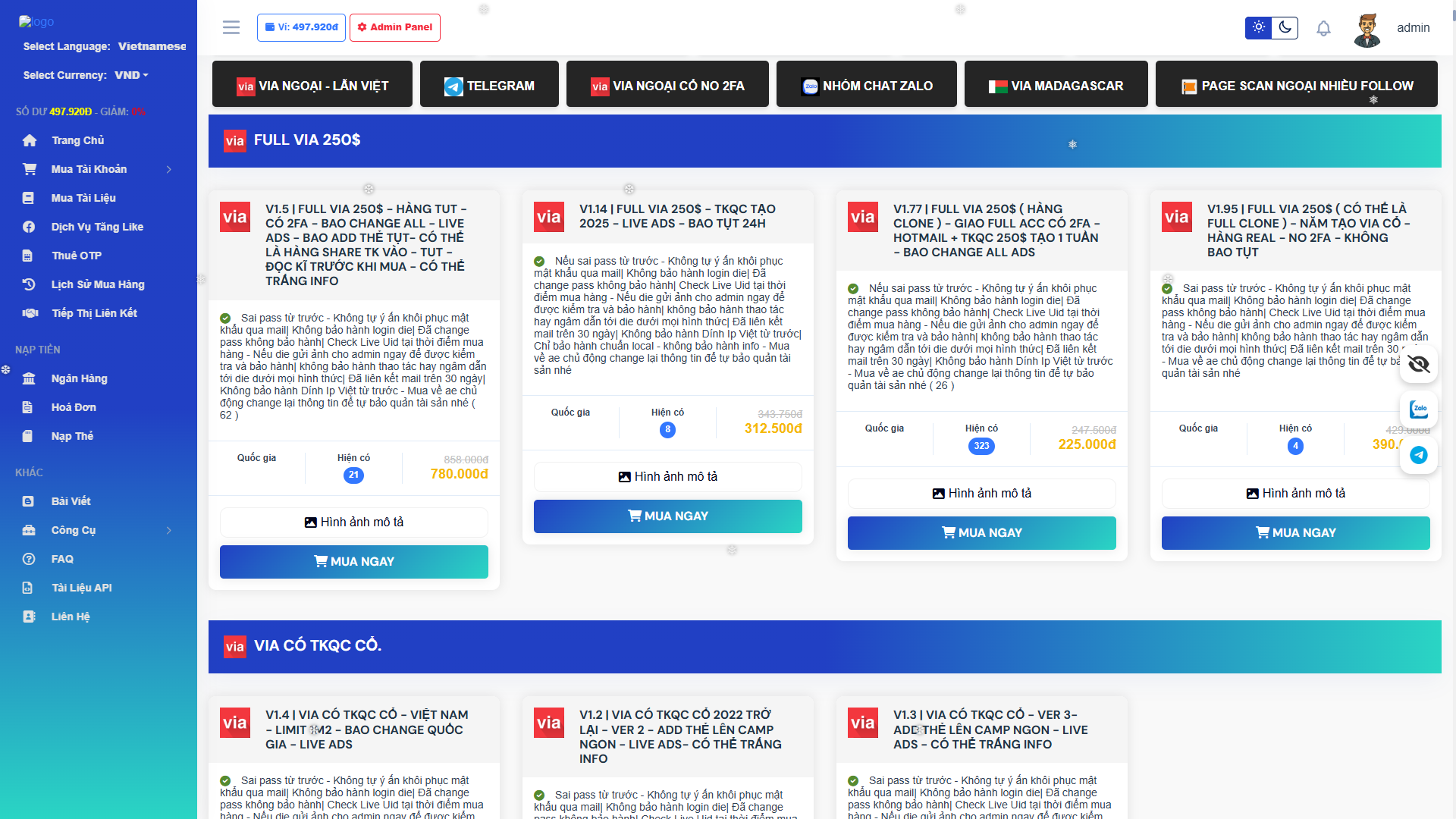 Website Bán Random Game, Clone Via Tự Động